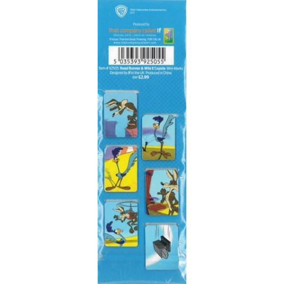 Road Runner and Wile E Coyote Mini-Marks - 6 Magnetic Mini Markers