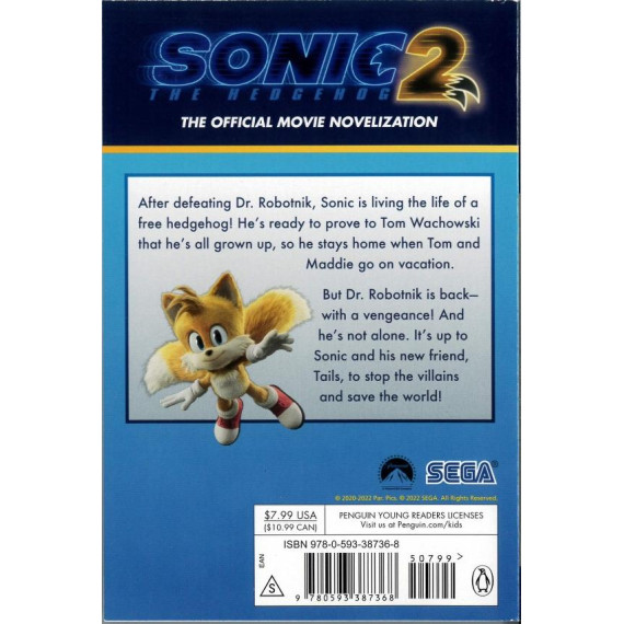 Sonic 2: The Hedgehog - The Official Moive Novelization (2022)(美國印刷)(超音鼠大電影 2)